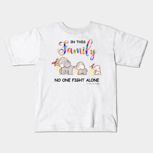 In This Family No One Fight Alone Autism Awareness Kids T-Shirt